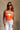 Danica Orange & White "T" Graphic Tank- front view