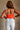 Danica Orange & White "T" Graphic Tank- back view