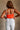 Danica Orange & White "T" Graphic Tank- back view
