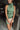 Sabrina Sage Satin Halter Mini Dress- close up front view