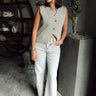 Celine Sage Gold Button-Up Tank - full body view