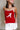 Danica Maroon & White "A" Graphic Tank- close up top view