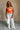 Danica Orange & White "T" Graphic Tank- full body view