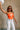 Danica Orange & White "T" Graphic Tank- front top view