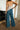 Norah Teal Wide Leg Pants - full body back view