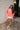 Romi Pink Curved Button-Up Cardigan - full body front view