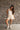 Tarah Beige & White Striped Shorts - full body front view