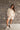Tarah Beige & White Striped Top - full body front view