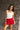 Ashlyn Red Stripe Waist Shorts - front view