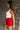 Ashlyn Red Stripe Waist Shorts - view of side