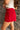 Ashlyn Red Stripe Waist Shorts - side view