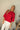 Kira Red & Black Short Sleeve Sweater - frontal view