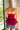 Lexia Red Strapless Pleated Top - back view