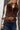 Adrien Brown Fur Zip-Up Vest - close up belted view