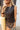 Beatrix Brown Leather Belted Tank Top - close up front 