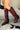 Romi Burgundy Western Boots - frontal side view on model