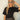 Imara Black Ruched Short Seeve Top - front view