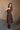 Beth Brown Suede Midi Dress - full front view