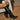 Tessa Black Knee High Boots - side view on model