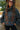 Ella Slate Floral Sherpa Jacket - close front view