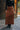 Cheyanne Camel Faux Suede Midi Skirt - Front with belt view
