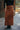 Cheyanne Camel Faux Suede Midi Skirt - Front view 