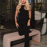 Ella Black Wide Leg Pants- full body view