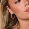 Chantel Gold Hammered Twist Hoop Earrings - close up