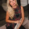 Kennedy Black Multi Plaid Flare Tank- front view