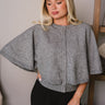 Mila Heather Grey Knit Cape Cardigan- front top view