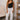 Eva Black & Gold One-Shoulder Tank- full body view