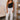 Eva Black & Gold One-Shoulder Tank- full body view