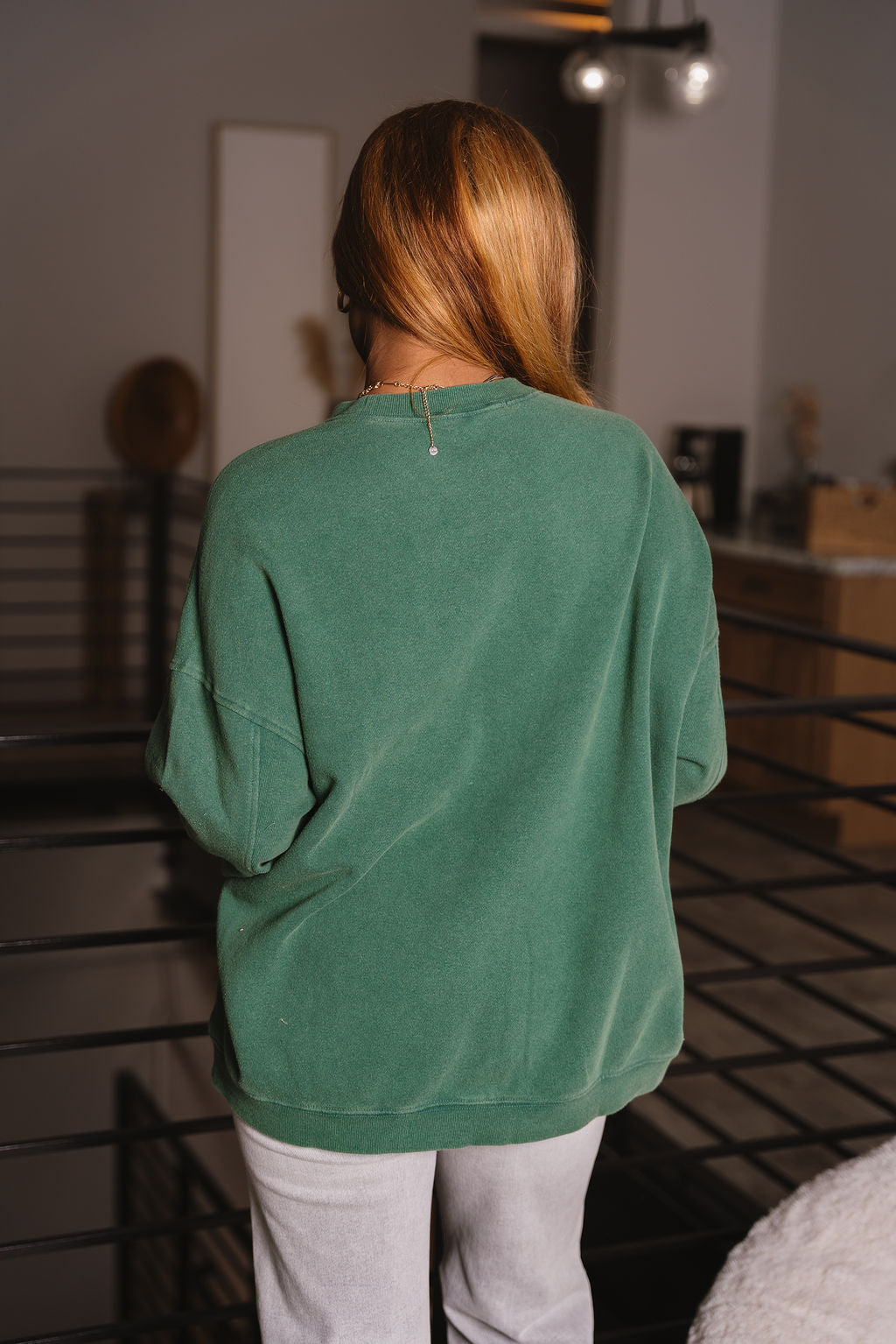 Dakota Dark Green Sweatshirt - back view