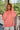 Miley Coral Reversible Sherpa Pullover Sweatshirt - front view (washed side)