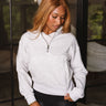 Mandie Heather Grey Quarter-Zip Pullover - front view