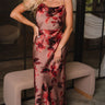Lexie Mauve Multi Floral Satin Midi Dress - front
