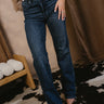 Judy Blue: Cara Dark Wash Straight Leg Jeans - full body front view