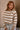 Charlee Taupe & Cream Stripe Sweater- front side view