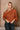 Blaire Rust Brown Knit Short Sleeve Sweater- close up front view