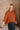 Blaire Rust Brown Knit Short Sleeve Sweater- close up side view