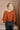 Blaire Rust Brown Knit Short Sleeve Sweater- back view