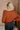 Blaire Rust Brown Knit Short Sleeve Sweater- close up back view