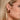 Rowan Brown Acrylic Hoop Earrings - close up side view on model