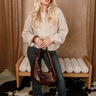 Leighton Light Mocha Cable Knit Cardigan- full body view