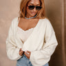 Brynn Cream Knit Open Cardigan- frontal top view