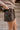 Eliza Dark Brown Leather Mini Skirt- side view