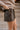 Eliza Dark Brown Leather Mini Skirt- side view
