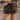 Eliza Dark Brown Leather Mini Skirt- front top view