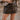 Eliza Dark Brown Leather Mini Skirt- front top view