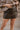 Eliza Dark Brown Leather Mini Skirt- front top view